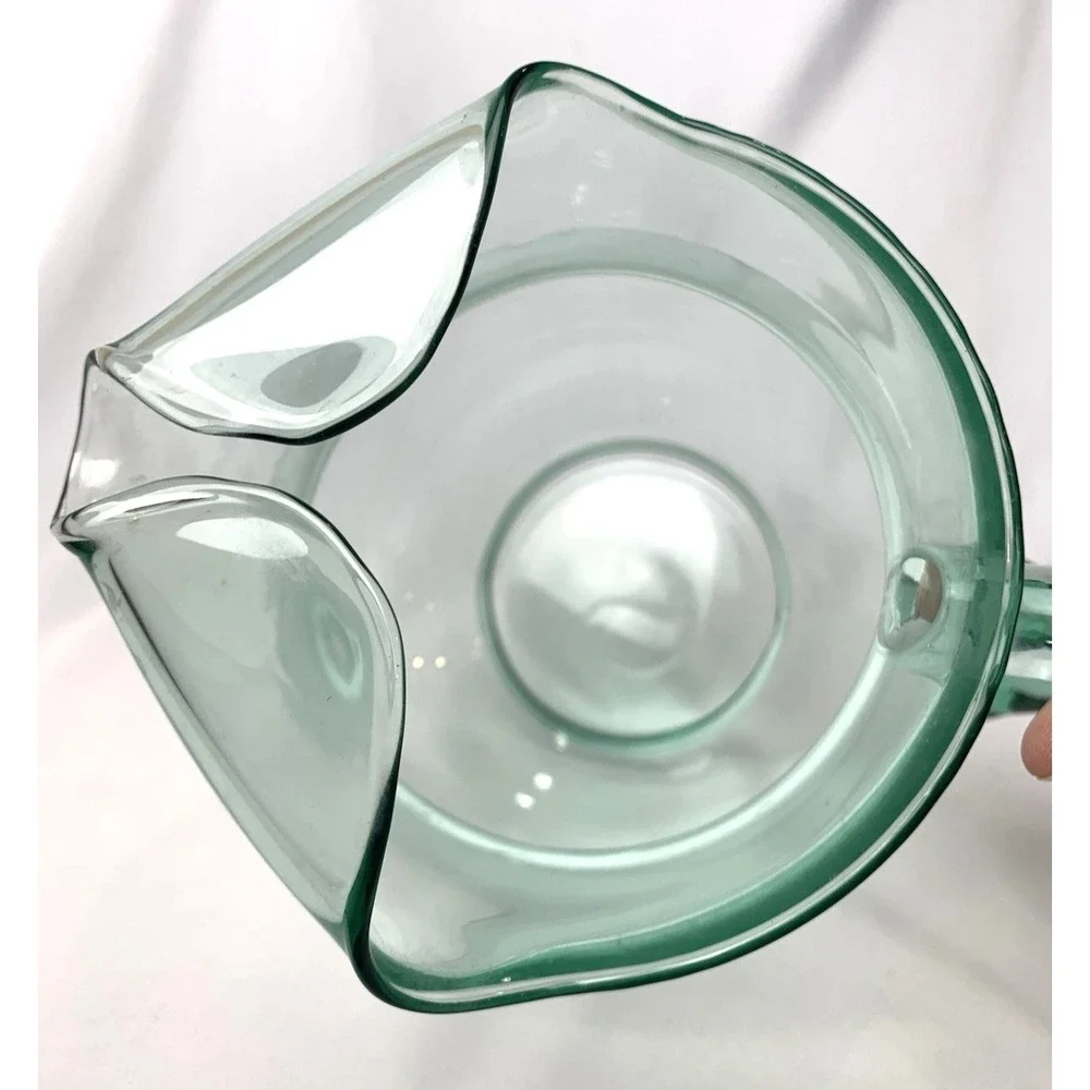 Mexican Green Glass Pitcher Rare Large Vintage Margarita